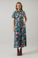 Elara Floral Marisy Collared Maxi Dress