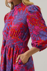 Darret Floral Esmae Pleated Mini Dress