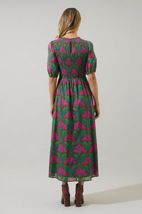 Evanna Floral Bermy Smocked Maxi Dress