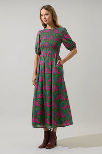 Evanna Floral Bermy Smocked Maxi Dress