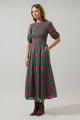 Evanna Floral Bermy Smocked Maxi Dress