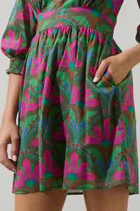 Evanna Floral Yolis Smocked Mini Dress
