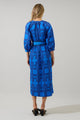 Romery Abstract Terie V-Neck Midi Dress