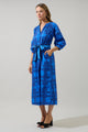 Romery Abstract Terie V-Neck Midi Dress