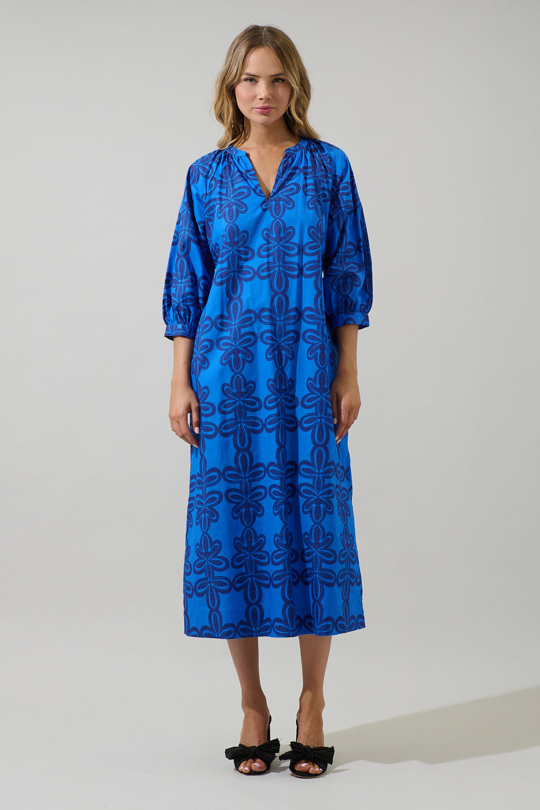 abstract dress midi Abstract Print Sleeveless Midi Dress Women's Fashion