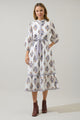 Rennie Floral Darny Long Sleeve Midi Dress