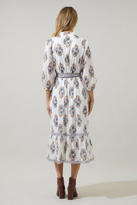 Rennie Floral Darny Long Sleeve Midi Dress
