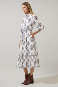 Rennie Floral Darny Long Sleeve Midi Dress