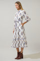 Rennie Floral Darny Long Sleeve Midi Dress