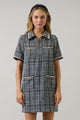 Audrey Tweed Collar Mini Dress