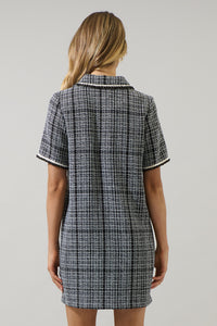 Audrey Tweed Collar Mini Dress