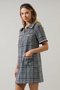 Audrey Tweed Collar Mini Dress