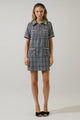 Audrey Tweed Collar Mini Dress