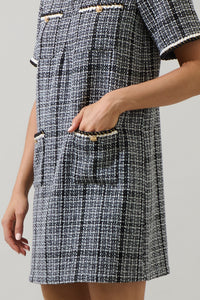 Audrey Tweed Collar Mini Dress