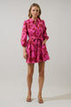 Craney Floral Ravan Collared Mini Dress