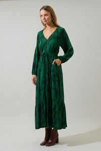 Benti Abstract Larrie Button Down Maxi Dress