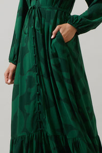Benti Abstract Larrie Button Down Maxi Dress