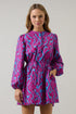 Ivani Abstract Luzma Drawstring Mini Dress