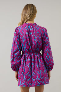 Ivani Abstract Luzma Drawstring Mini Dress