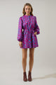 Ivani Abstract Luzma Drawstring Mini Dress