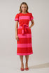 Lolli Stripe Senidy Puff Sleeve Midi Dress