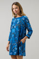 Palmate Floral Lonna Shift Mini Dress