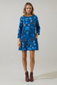 Palmate Floral Lonna Shift Mini Dress