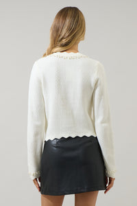 Yania Scallop Pearl Cardigan