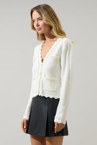 Yania Scallop Pearl Cardigan