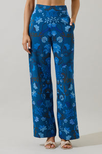 Palmate Floral Pluma Wide Leg Pants