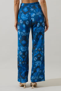 Palmate Floral Pluma Wide Leg Pants