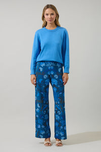 Palmate Floral Pluma Wide Leg Pants