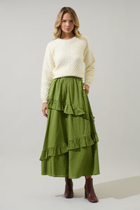 Himan Ruffle Midi Skirt