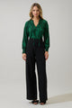 Benti Abstract Weylin Split Neck Tassel Blouse