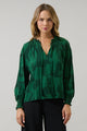 Benti Abstract Weylin Split Neck Tassel Blouse