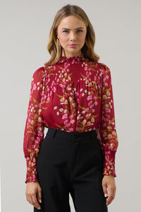 Ginnie Floral Sunnie Long Balloon Sleeve Blouse