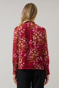 Ginnie Floral Sunnie Long Balloon Sleeve Blouse