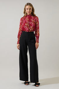 Ginnie Floral Sunnie Long Balloon Sleeve Blouse