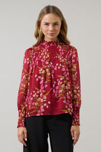 Ginnie Floral Sunnie Long Balloon Sleeve Blouse