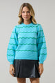 Maeverly Wavy Stripe Balloon Sleeve Sweater