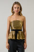 Katia Metallic Peplum Top