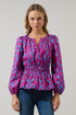 Ivani Abstract Mirana Smocked Top