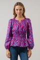 Ivani Abstract Mirana Smocked Top