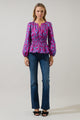 Ivani Abstract Mirana Smocked Top