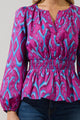 Ivani Abstract Mirana Smocked Top