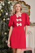 Cherry Belle Pearl Bow Mini Dress