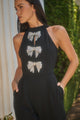 Glow Bow Halter Neck Jumpsuit