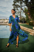 Busbee Floral Abelia Hi-Low Maxi Wrap Dress