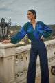 Busbee Floral Alcazar Raglan Sleeve Satin Blouse