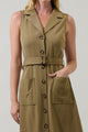 Sanders Collar Sleeveless Midi Dress
